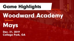 Woodward Academy vs Mays  Game Highlights - Dec. 21, 2019