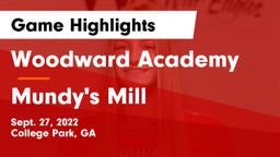Woodward Academy vs Mundy's Mill  Game Highlights - Sept. 27, 2022
