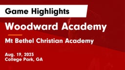 Woodward Academy vs Mt Bethel Christian Academy Game Highlights - Aug. 19, 2023