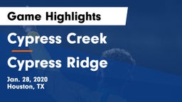 Cypress Creek  vs Cypress Ridge  Game Highlights - Jan. 28, 2020