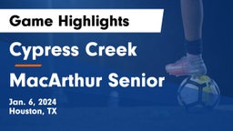 Cypress Creek  vs MacArthur Senior  Game Highlights - Jan. 6, 2024