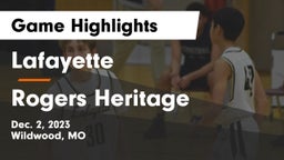 Lafayette  vs Rogers Heritage  Game Highlights - Dec. 2, 2023