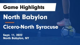North Babylon  vs Cicero-North Syracuse  Game Highlights - Sept. 11, 2022