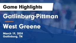 Gatlinburg-Pittman  vs West Greene Game Highlights - March 19, 2024