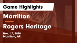 Morrilton  vs Rogers Heritage  Game Highlights - Nov. 17, 2020