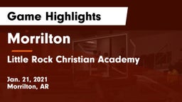 Morrilton  vs Little Rock Christian Academy  Game Highlights - Jan. 21, 2021