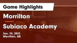 Morrilton  vs Subiaco Academy Game Highlights - Jan. 24, 2023