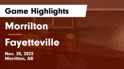 Morrilton  vs Fayetteville  Game Highlights - Nov. 20, 2023