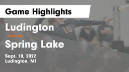 Ludington  vs Spring Lake  Game Highlights - Sept. 10, 2022