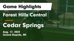 Forest Hills Central  vs Cedar Springs  Game Highlights - Aug. 17, 2022
