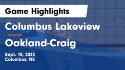 Columbus Lakeview  vs Oakland-Craig  Game Highlights - Sept. 10, 2022