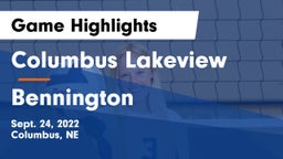 Columbus Lakeview  vs Bennington  Game Highlights - Sept. 24, 2022