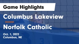 Columbus Lakeview  vs Norfolk Catholic  Game Highlights - Oct. 1, 2022