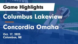 Columbus Lakeview  vs Concordia Omaha Game Highlights - Oct. 17, 2023