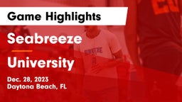 Seabreeze  vs University  Game Highlights - Dec. 28, 2023
