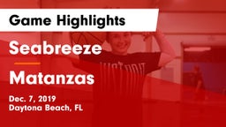 Seabreeze  vs Matanzas Game Highlights - Dec. 7, 2019