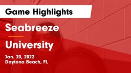 Seabreeze  vs University  Game Highlights - Jan. 20, 2022