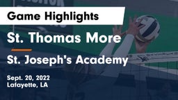 St. Thomas More  vs St. Joseph's Academy  Game Highlights - Sept. 20, 2022