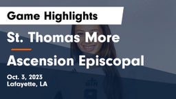 St. Thomas More  vs Ascension Episcopal  Game Highlights - Oct. 3, 2023