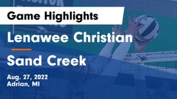 Lenawee Christian  vs Sand Creek  Game Highlights - Aug. 27, 2022