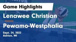 Lenawee Christian  vs Pewamo-Westphalia  Game Highlights - Sept. 24, 2022