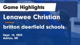 Lenawee Christian  vs britton deerfield schools Game Highlights - Sept. 14, 2023
