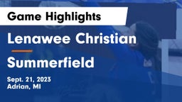 Lenawee Christian  vs Summerfield  Game Highlights - Sept. 21, 2023