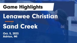 Lenawee Christian  vs Sand Creek  Game Highlights - Oct. 5, 2023