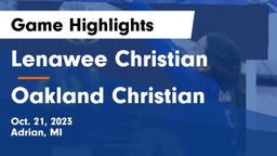 Lenawee Christian  vs Oakland Christian Game Highlights - Oct. 21, 2023