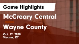 McCreary Central  vs Wayne County  Game Highlights - Oct. 19, 2020