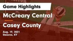 McCreary Central  vs Casey County  Game Highlights - Aug. 19, 2021