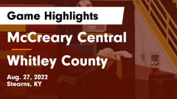 McCreary Central  vs Whitley County  Game Highlights - Aug. 27, 2022