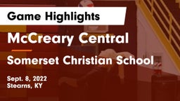 McCreary Central  vs Somerset Christian School Game Highlights - Sept. 8, 2022