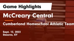 McCreary Central  vs Cumberland Homeschool Athletic Team Game Highlights - Sept. 12, 2022