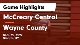 McCreary Central  vs Wayne County  Game Highlights - Sept. 20, 2022