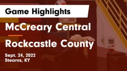 McCreary Central  vs Rockcastle County  Game Highlights - Sept. 24, 2022