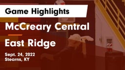 McCreary Central  vs East Ridge  Game Highlights - Sept. 24, 2022