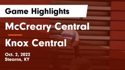 McCreary Central  vs Knox Central  Game Highlights - Oct. 2, 2022