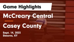 McCreary Central  vs Casey County  Game Highlights - Sept. 14, 2023