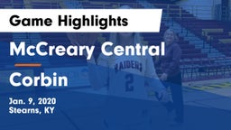 McCreary Central  vs Corbin  Game Highlights - Jan. 9, 2020