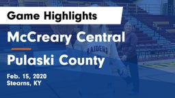 McCreary Central  vs Pulaski County  Game Highlights - Feb. 15, 2020
