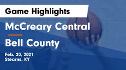 McCreary Central  vs Bell County  Game Highlights - Feb. 20, 2021