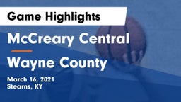 McCreary Central  vs Wayne County  Game Highlights - March 16, 2021