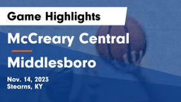 McCreary Central  vs Middlesboro  Game Highlights - Nov. 14, 2023