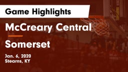 McCreary Central  vs Somerset  Game Highlights - Jan. 6, 2020