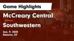 McCreary Central  vs Southwestern  Game Highlights - Jan. 9, 2020