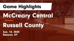 McCreary Central  vs Russell County  Game Highlights - Jan. 14, 2020