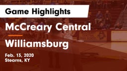 McCreary Central  vs Williamsburg   Game Highlights - Feb. 13, 2020