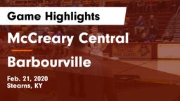 McCreary Central  vs Barbourville  Game Highlights - Feb. 21, 2020