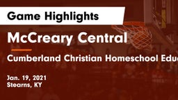McCreary Central  vs Cumberland Christian Homeschool Educators Game Highlights - Jan. 19, 2021